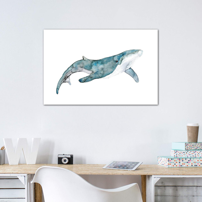 Art de baleine, Toile tendue, H 26 po x l 40 po x P 1,5 po
