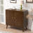 Cabinet With Doors, Decorative Storage Cabinet With Honeycomb Pattern, Modern Accent Cabinet With Adjustable Shelf, Walnut Credenza Free-Standing Sideboard Buffet Cabinet