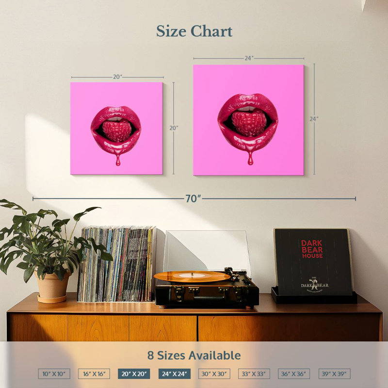 Shuttleworth Raspberry Lips, 24" H x 24" W