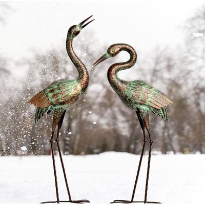 Matterson Heron Metal Garden Statue