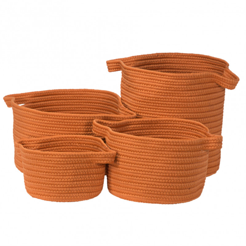 Ensemble de 4 paniers de rangement Vintage, Orange