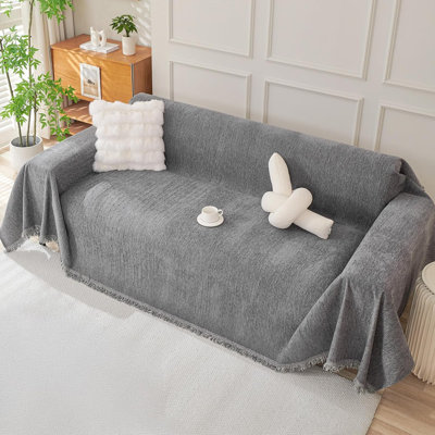 Chenille Box Cushion Sofa Slipcover