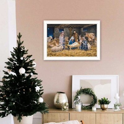 Superbe décoration murale pour chambre à coucher: reproduction de la nativité, rehausse le charme de votre pièce avec une impression multicolore sur bois