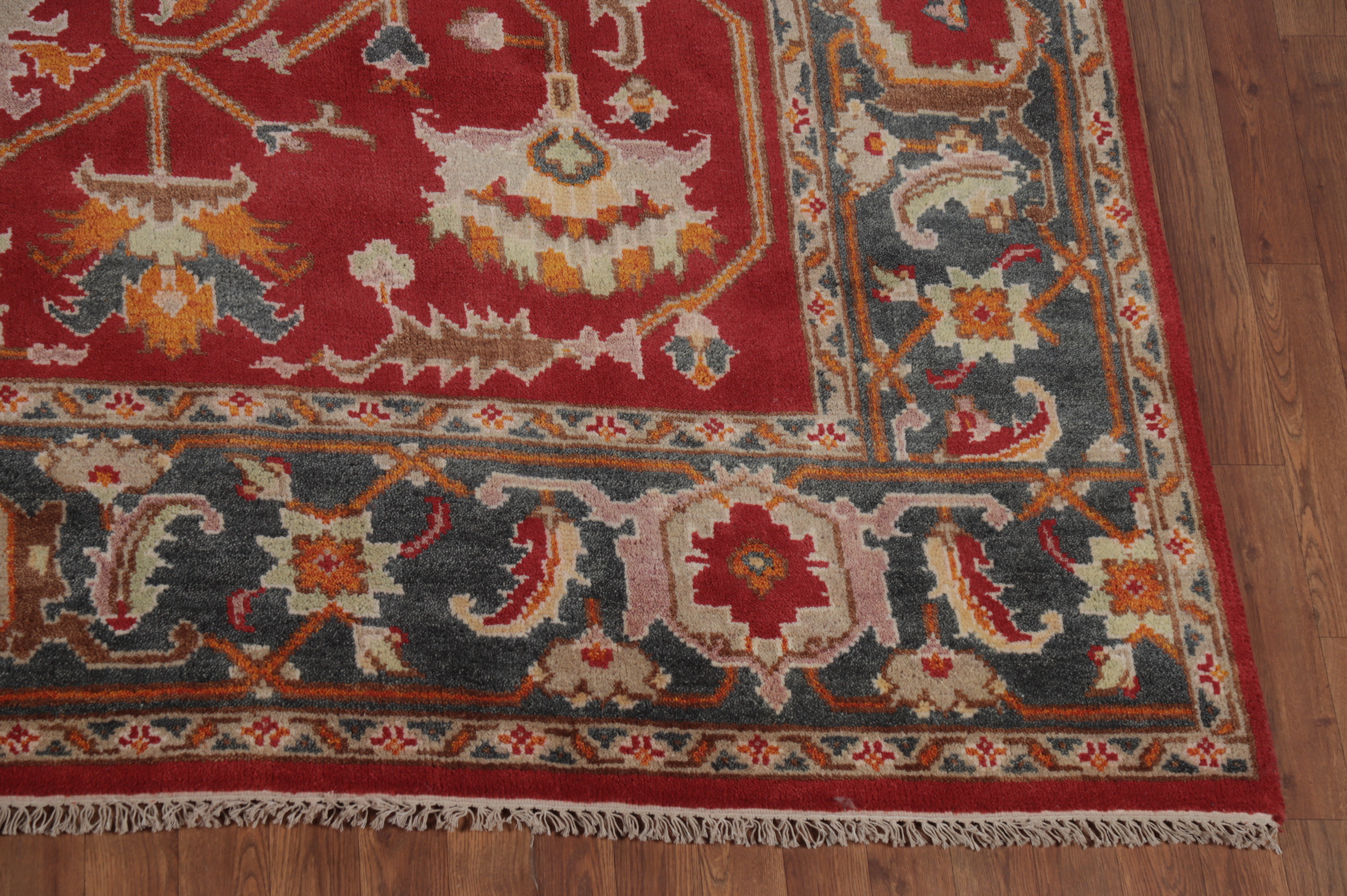 India Rug Red Bloomsbury Market Geometric Red Traditional Indian Area Rug 9x12 | Wayfair