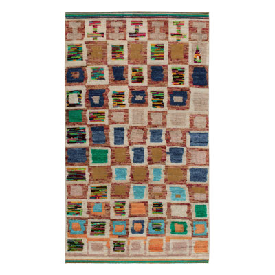 Classic Moroccan Rug In Multicolor Geometric Pattern By Rug & Kilim