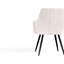 De 2 chaises d'appoint rembourrées de style Mid-Century beige avec dossier légèrement incurvé pour une configuration de bureau à domicile beige