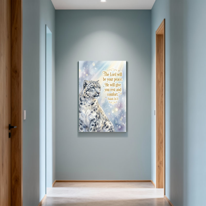Fashion Snow Leopard With Scripture Verse