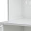 Armoire de cuisine, armoire de rangement haute avec portes en verre et tablettes réglables, armoire de cuisine, salon, salle à manger, blanc