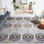 Tapis bleu clair / crème en laine touffeté à la main Posada-33492000