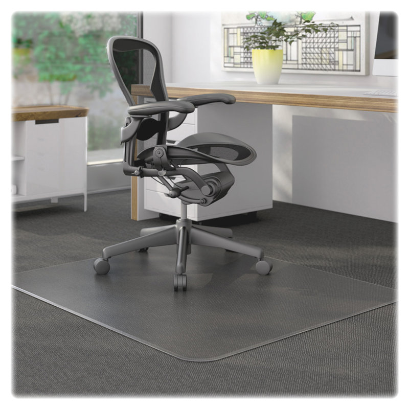 Rectangle Chair Mat with Beveled Edge for Firm Surfaces, Not Included