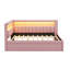 Lit plateforme tapissier pleine grandeur avec ports USB et ceinture à DEL, avec lit gigogne, rose-2130403982