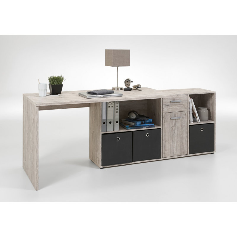 Clumm L-Shaped Writing Desk, Sand Oak