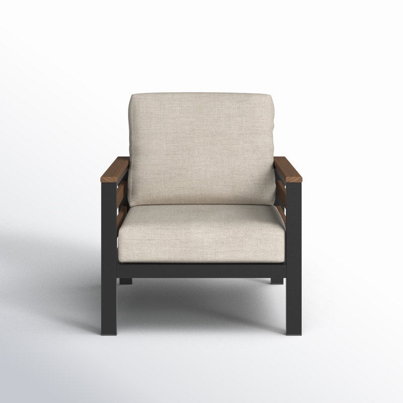 Townsend Patio Chair with Sunbrella® Cushions, Cast Silver Sunbrella®, Brown/Dark Gray