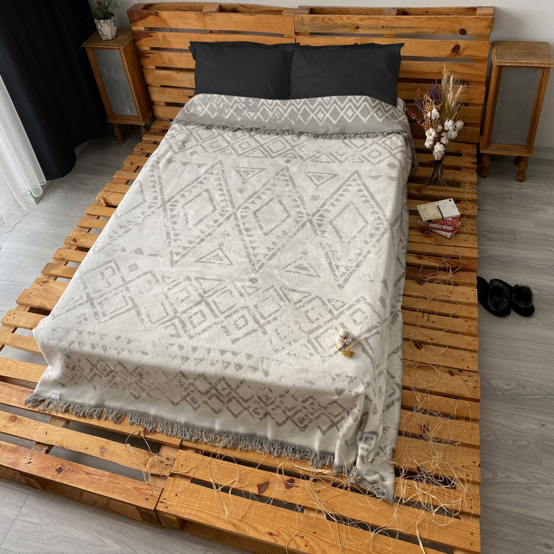 Aslak Plain Weave / Muslin Throw Blanket, 150 x 200cm