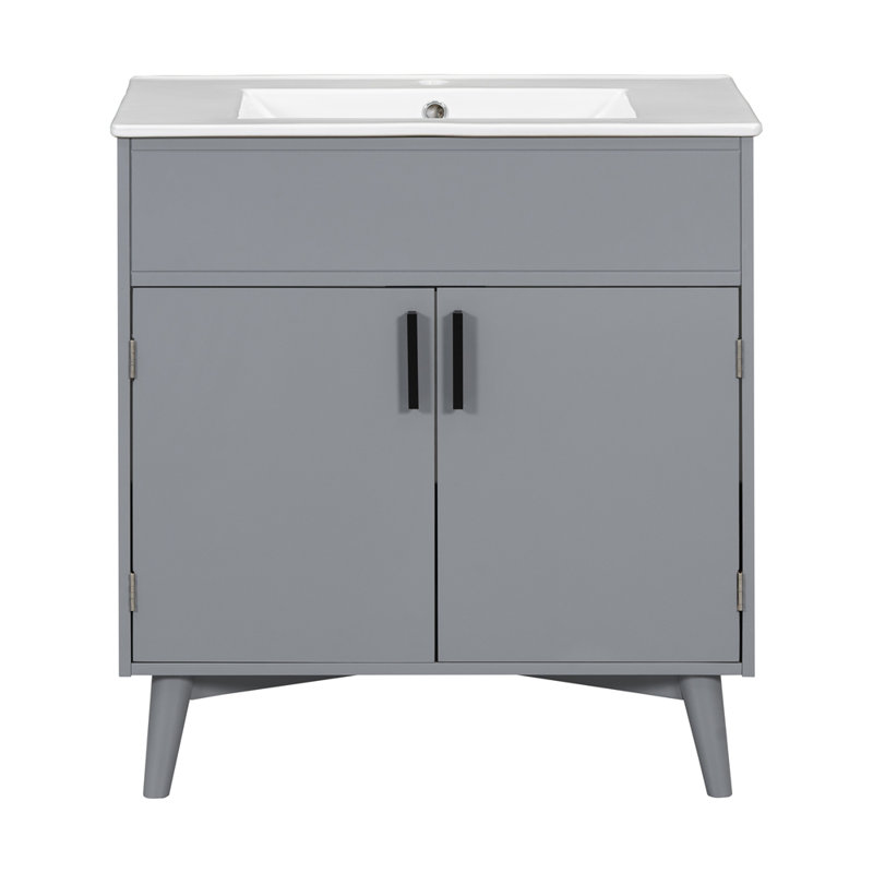 Leeani 30" Single Bathroom Vanity Set, Gris