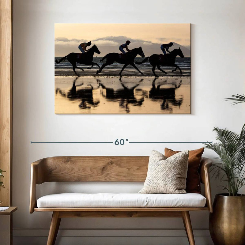 Sirci, course de chevaux en Islande, H 30 po x l 45 po