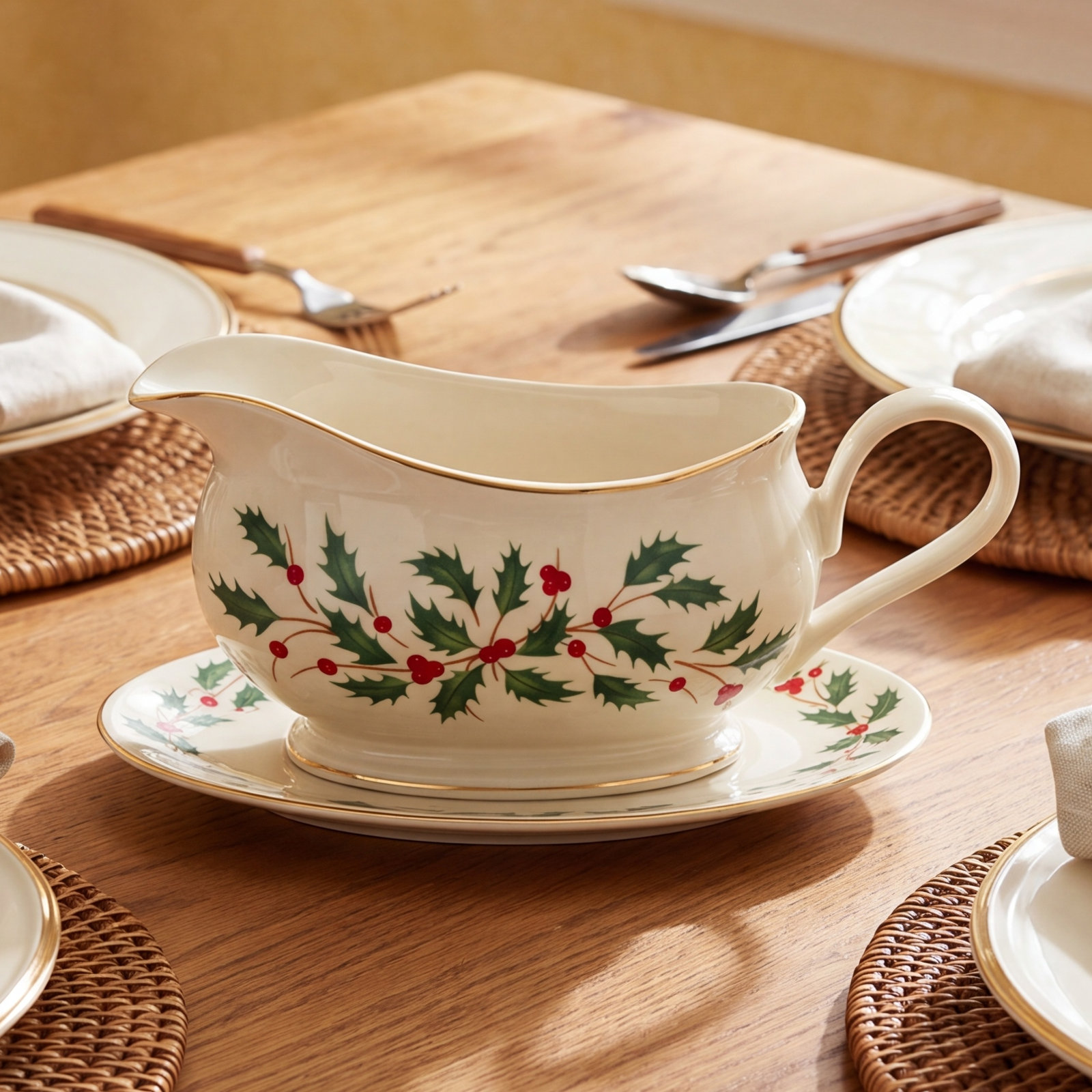 Holiday Porcelain Gravy Boat