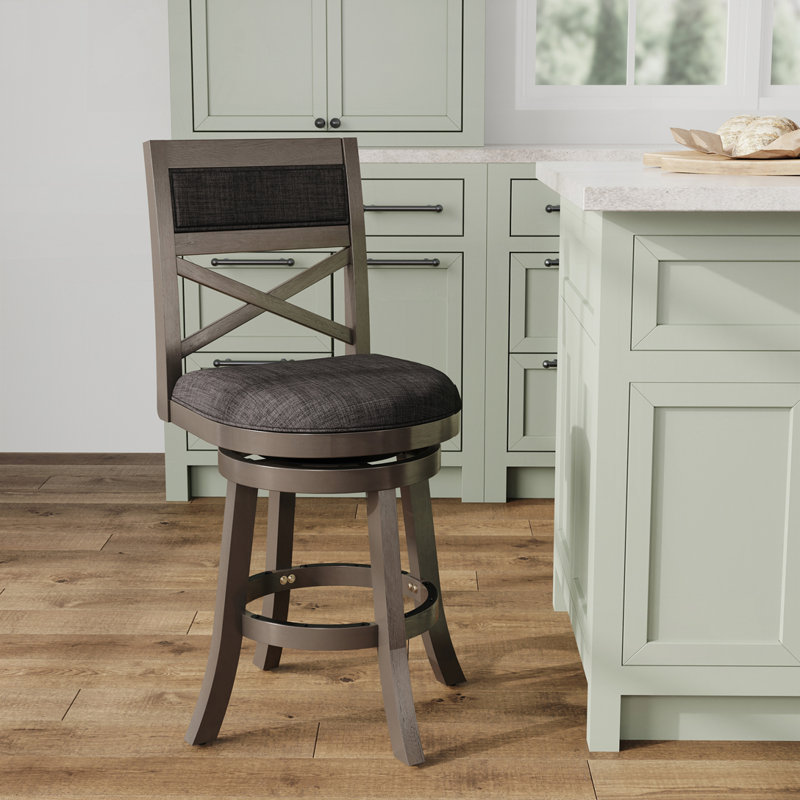 Tabouret pivotant à hauteur de comptoir, Gris, Gris