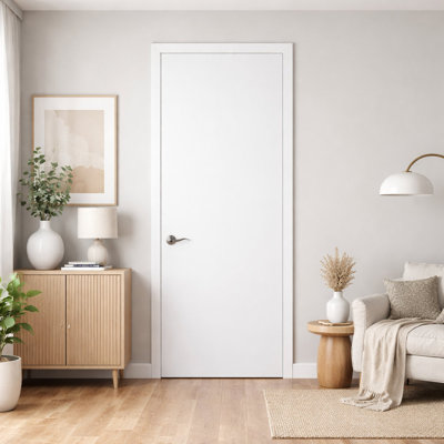 Primed Solid Core Plain Flush Door Slab - Timeless Design For Bedrooms, Closets & Home Offices