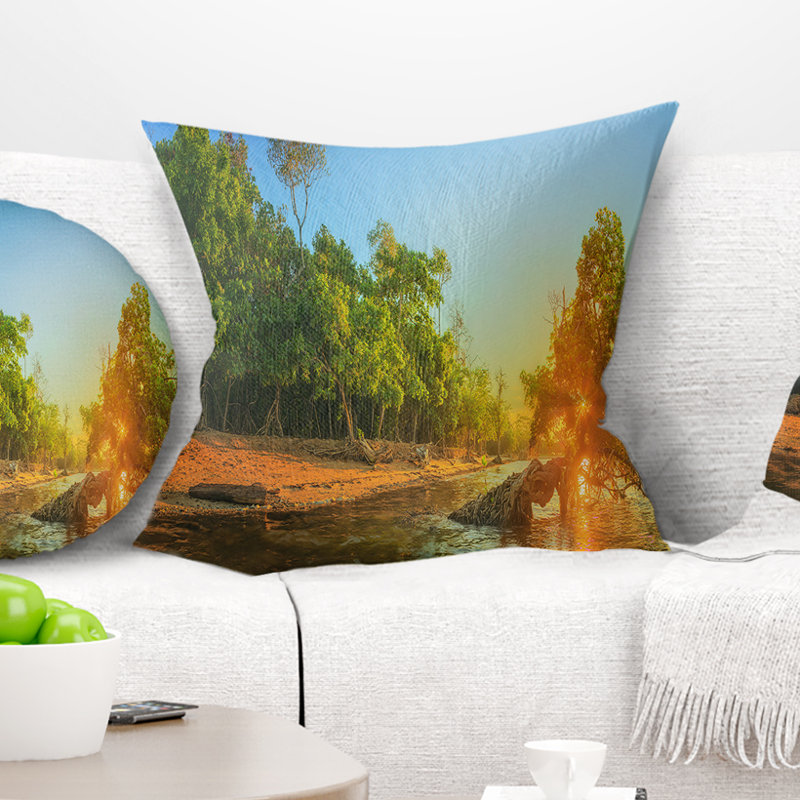 Magnifique coussin de plage Schafer, 16 po x 1 po, Coussin décoratif