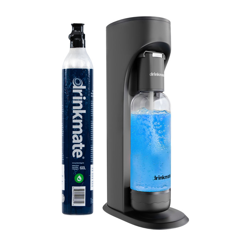 OmniFizz Drinks Carbonator with 1x60L CO2 Cylinder, Black