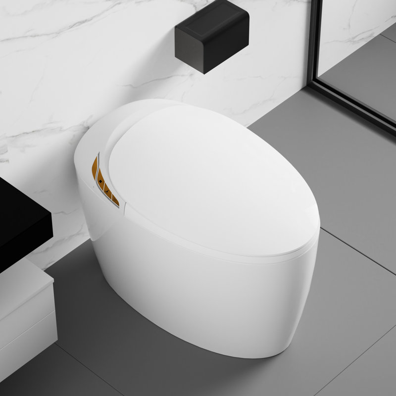 Intelligent Toilet With Bidet, Auto Open/Close System, Foot Sensor, Powerful Flushing, Led Display, Bathroom Fixture Bidet Feature, Seat, Warm Air Dryer, Essential