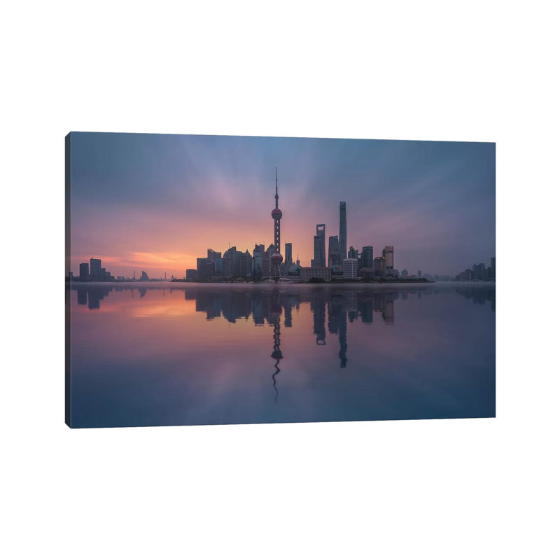 Sunrising Shnaghai 1 Piece Wrapped Canvas Wall Art, 20.32cm H x 30.48cm W x 1.91cm D
