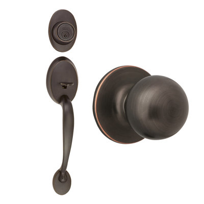 Ensemble de poignées avec pêne dormant cylindrique simple, bouton de porte et rosette
