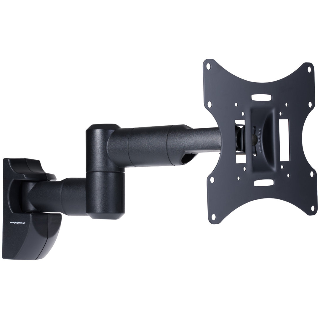 Swing Arm Tilt & Swivel 23" - 43" TV Bracket - Black