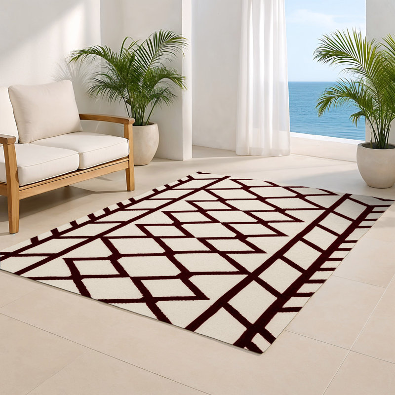 Tapis intérieur et extérieur beige Trellis, Rectangulaire 2 pi x 3 pi