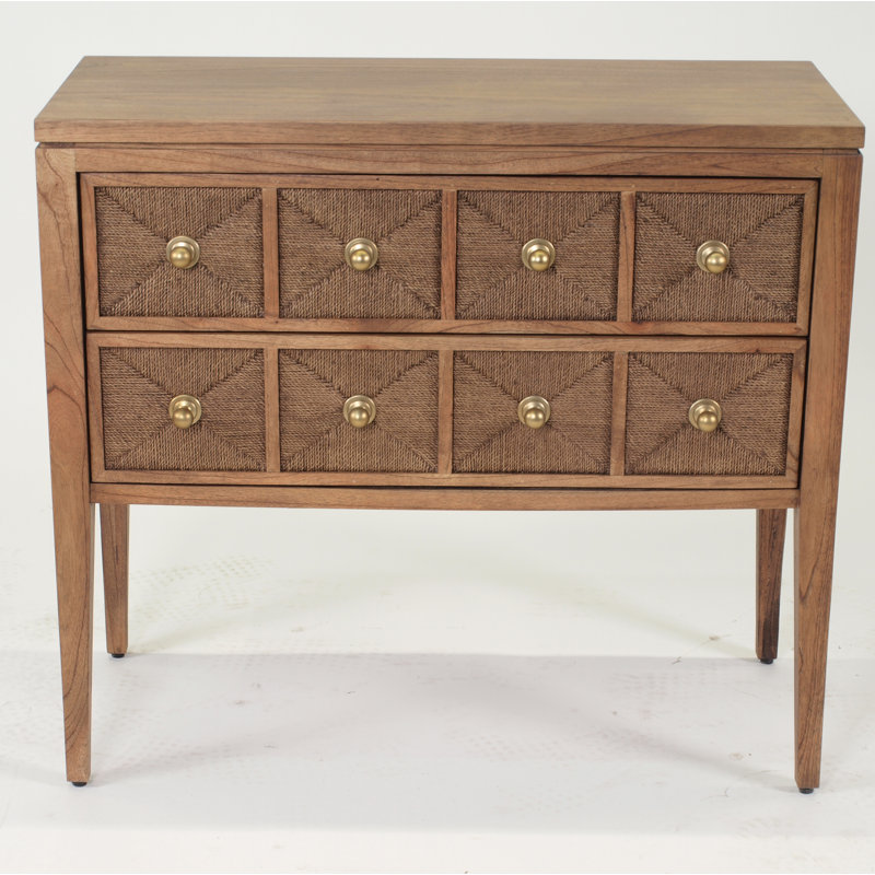 Commode d'appoint deux tiroirs Misha, Tonneau vieilli