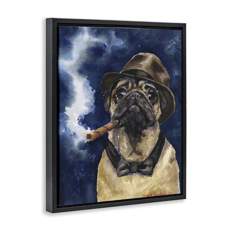 Carlin brutal avec cadre flottant cigare, design par George Dyachenko, Cadre flottant noir de jais, H 21 po x l 17 po