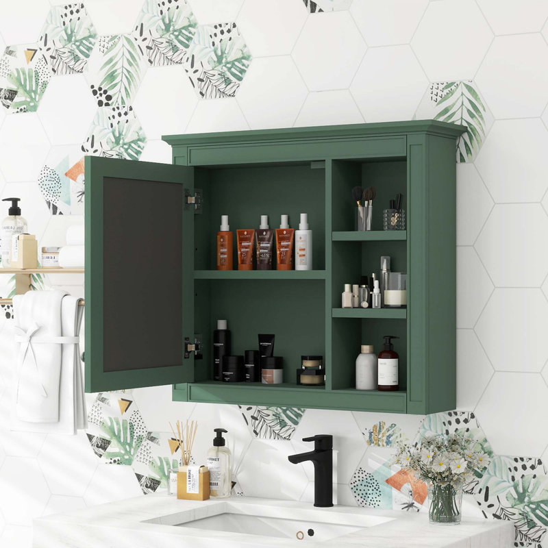 Wall Mounted Bathroom Storage Cabinet, Green