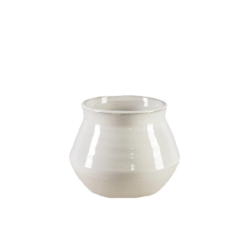 Vase en céramique - finition brillante élégante, design évasé intemporel, parfait pour les arrangements floraux, les décorations modernes et les idées cadeaux