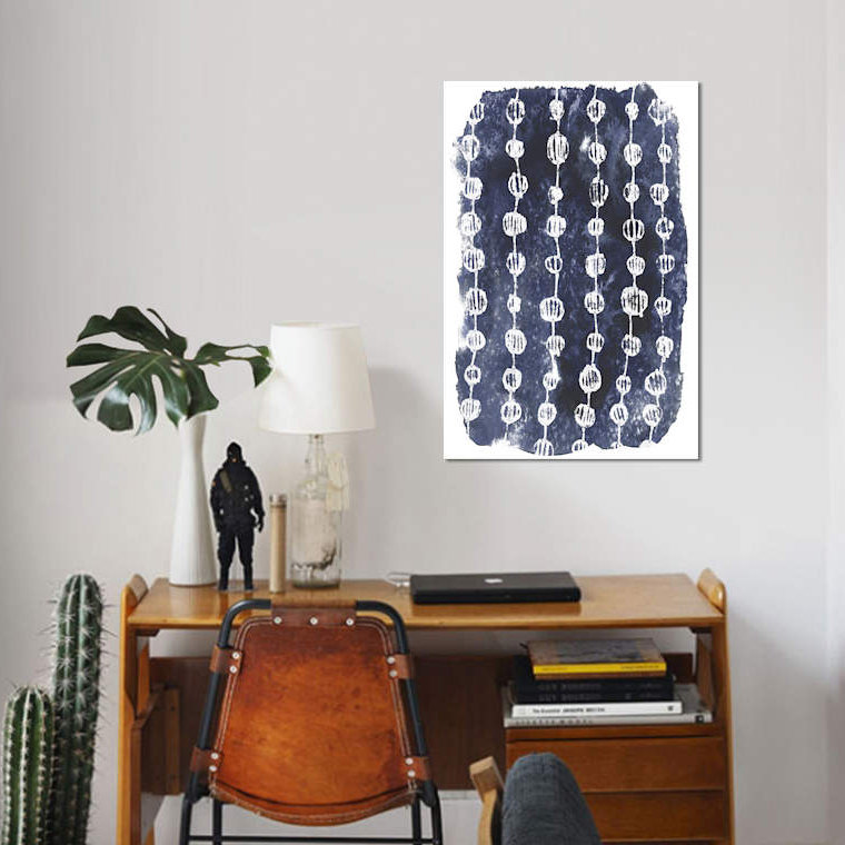 « indigo batik vignettes i », impression sur toile, H 60 po x l 40po x P 1,5 po