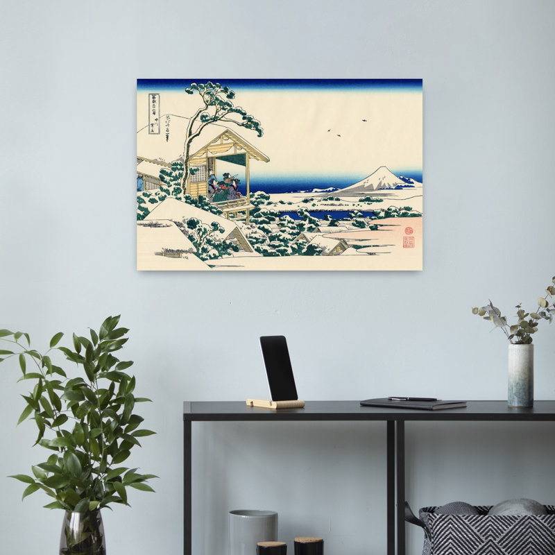 «Tea House At Koishikawa The Morning After A Snowfall Classic Traditional Architecture», reproduction d'art mural