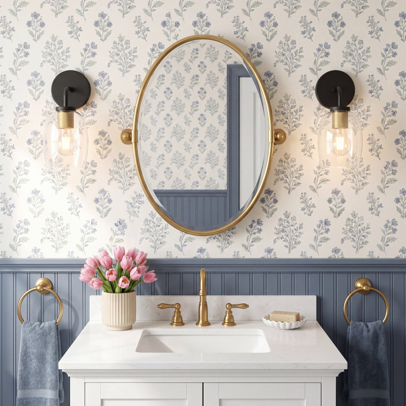 Avelin Dimmable Bath Sconce, Black
