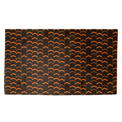Tapis de zone noir/orange fait main
