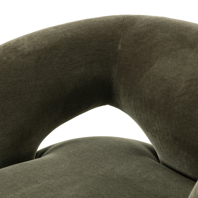 Mazie Swivel Barrel Chair, Monte Olive Polyester Blend