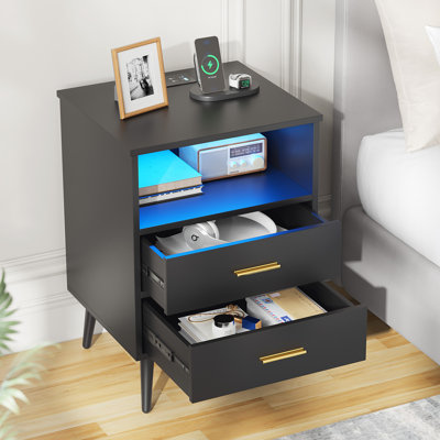 Boersma 45cm W Manufactured Wood Bedside Table