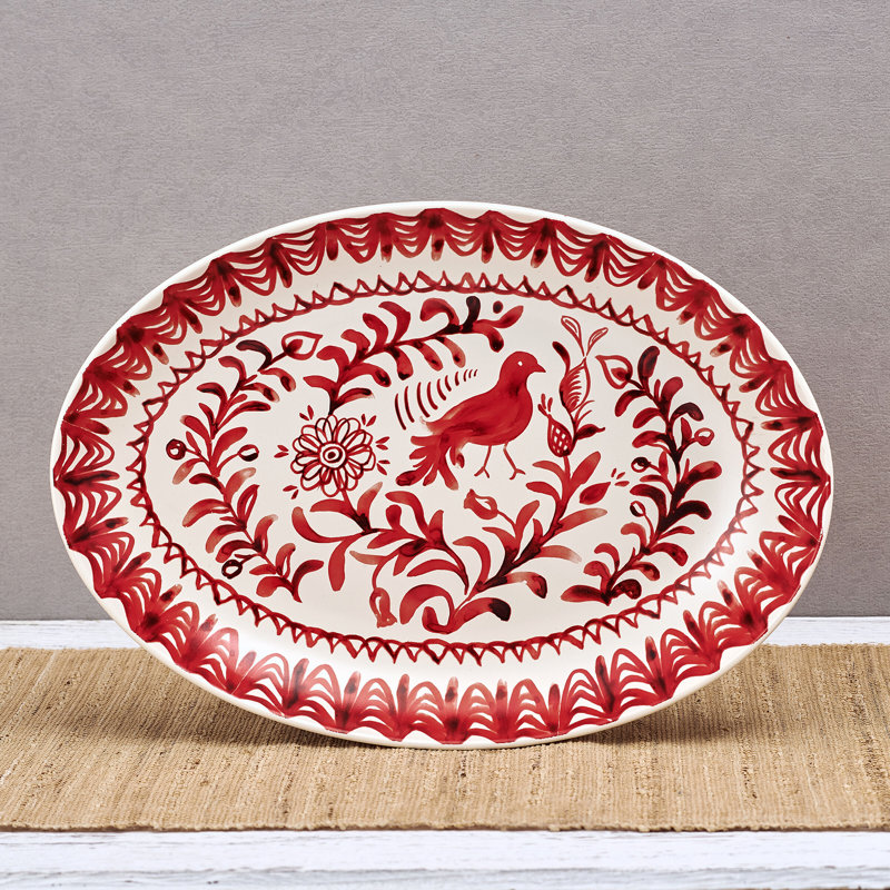 Fitz and Floyd Sicily Red Coupe Platter