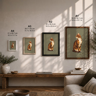 Tabby in Repose Modern - Framed Print
