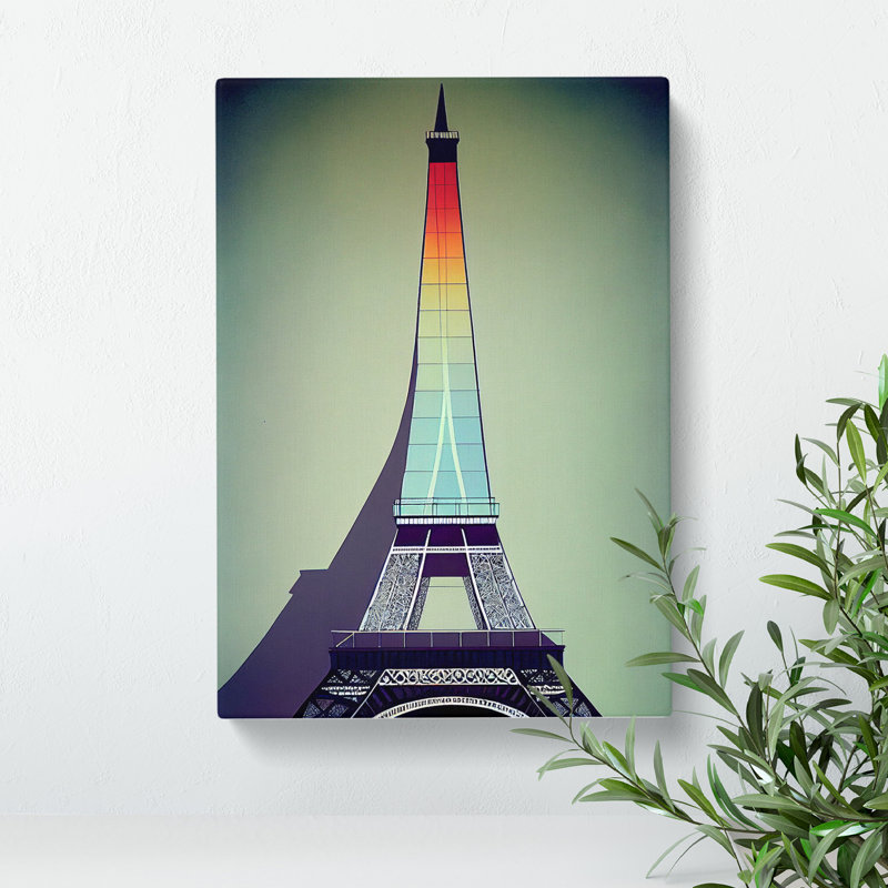 Modern Eiffel Tower - Wrapped Canvas, 50cm H x 35cm W x 3cm D