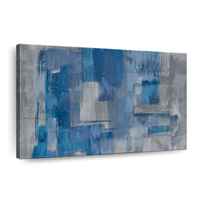 Gray And Blue Layers On Canvas Print, 8" H x 12" W x 1" D