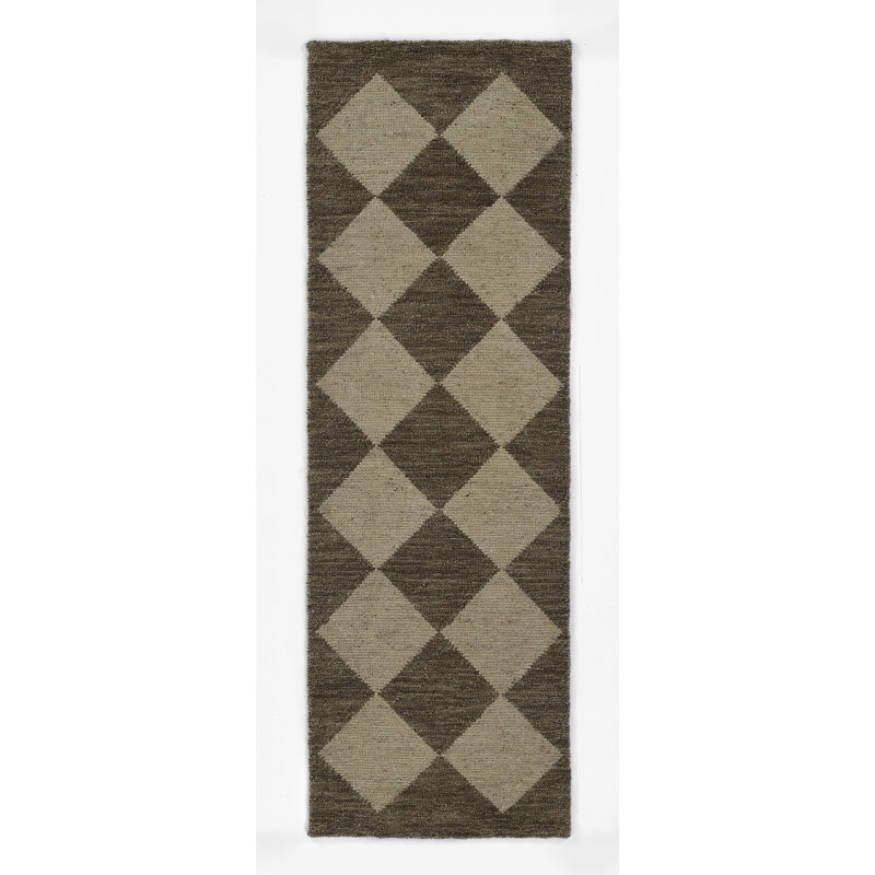 Winnie Wool Geometric Area Rug in Brown/Tan, Runner 2'6" x 8' 
