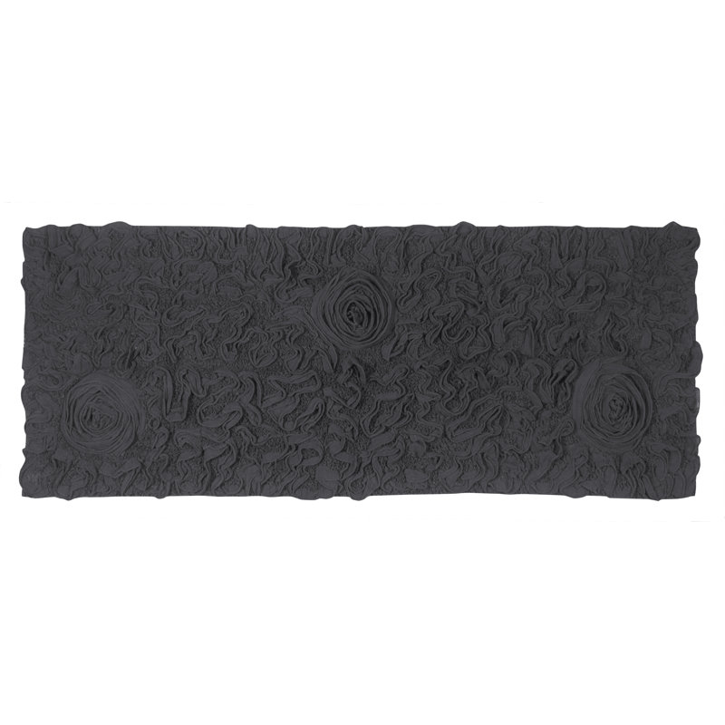 Skak Cotton Bath Rug, 21" W x 54" L, Gray