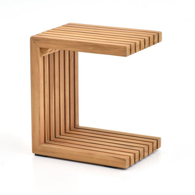 Perina 16" Teak Outdoor Side Table by AllModern