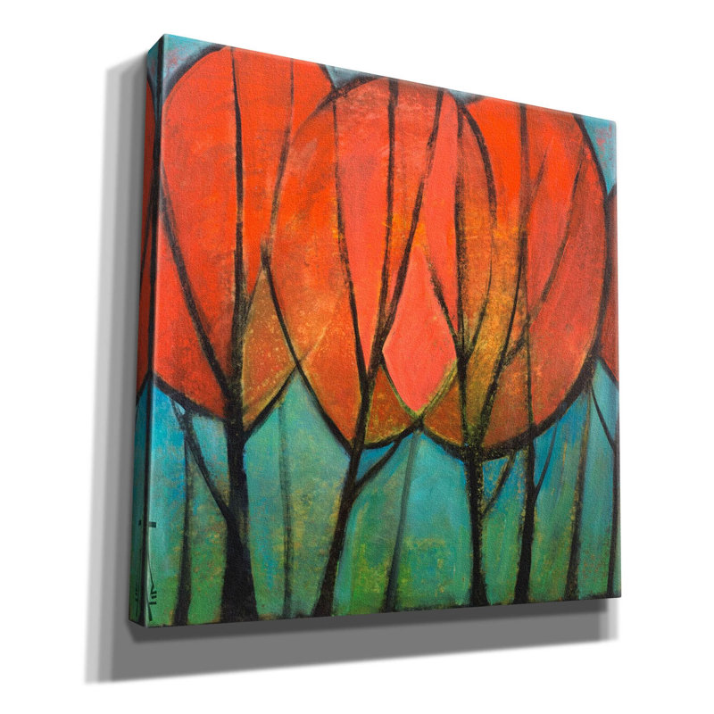 «Red 1 Barrel Studio» par Tim Nyberg, art mural sur toile, H 12 po x l 12 po x P 0,75 po