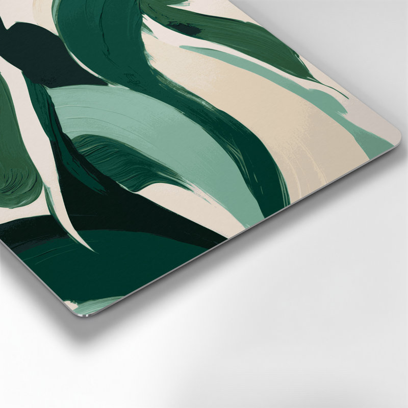 Art mural abstrait en métal vert 95, H 8 po x l 8 po