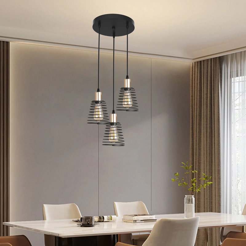 Retro Black Metal Cage Pendant Light